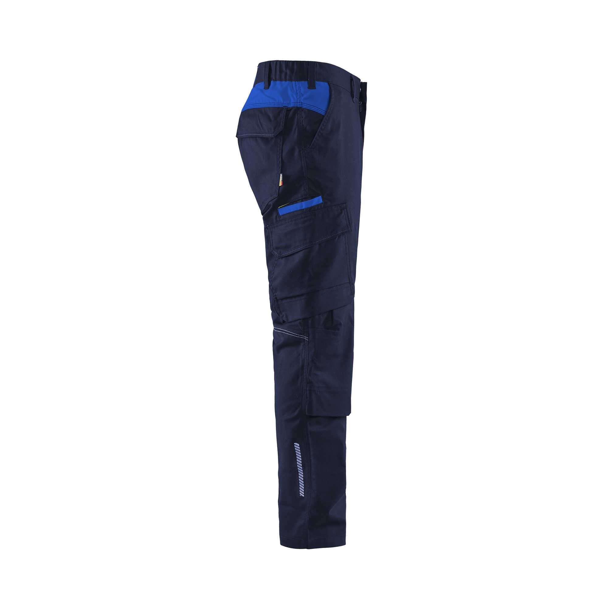 BLAKLADER 14481832 | Industry trousers stretch with knee pad pockets Hi Vis Reflective Work Trousers Men - twill fabric